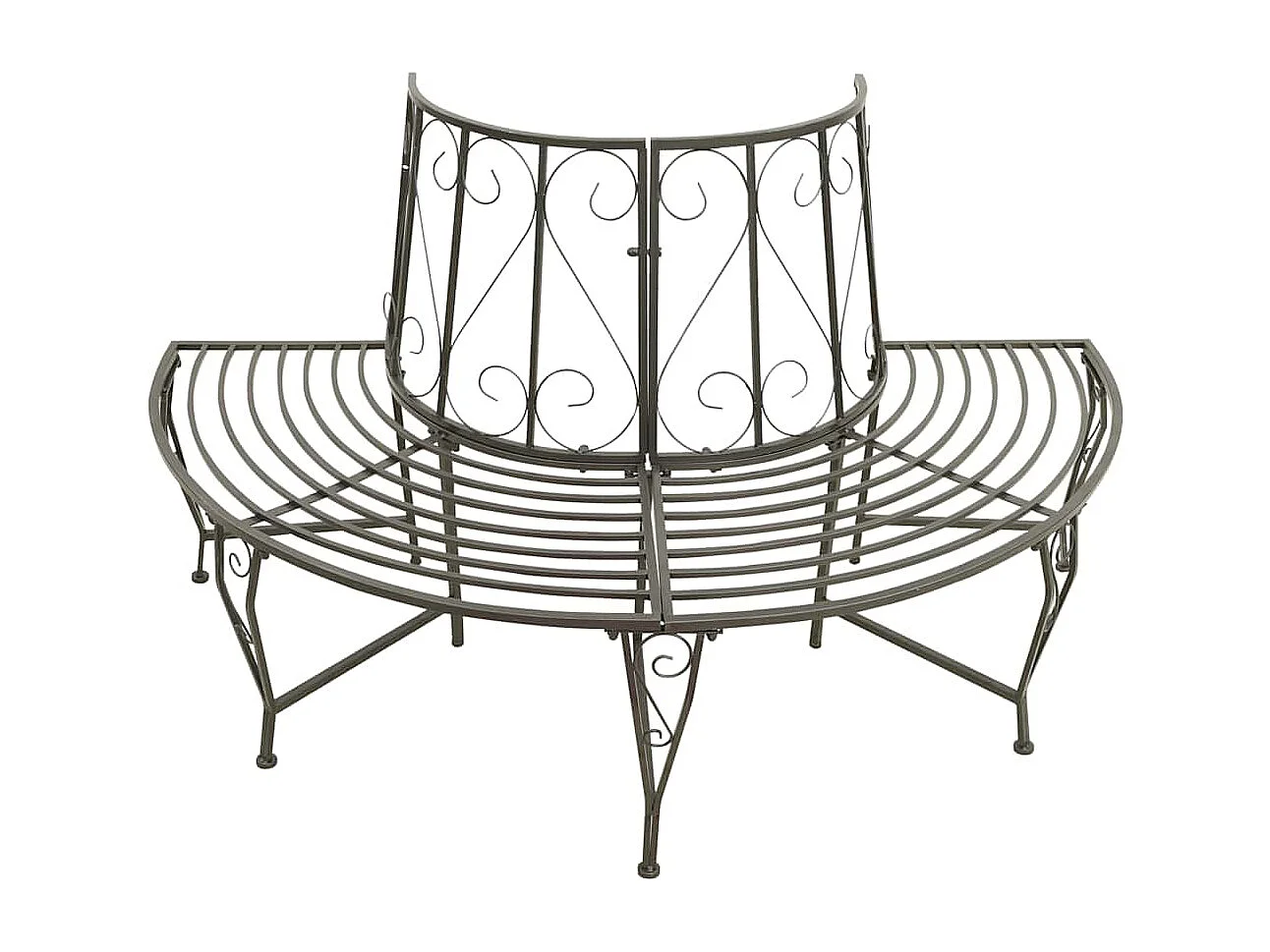 Banc d'arbre de jardin Demi-rond 160 cm Acier