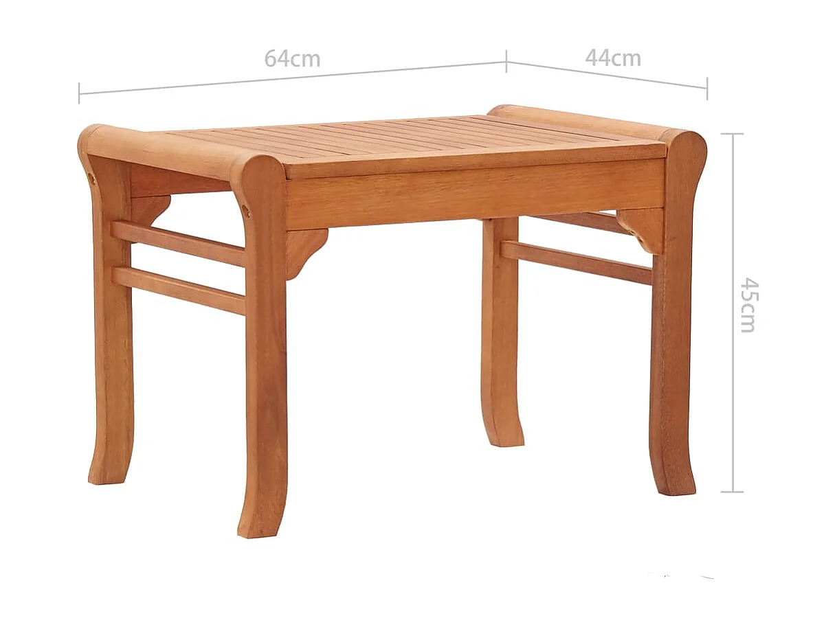 Panca da Giardino 64 cm in Legno Massello di Eucalipto