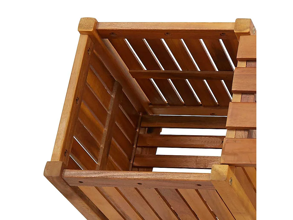 Banco de jardim com 2 vasos 150x30x40 cm madeira acácia maciça