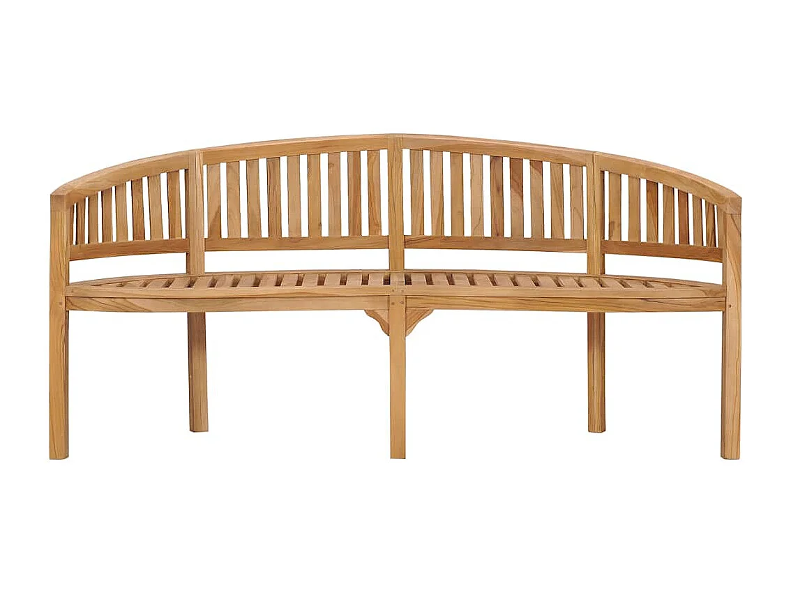 Bankje banaanvormig 180 cm massief teakhout