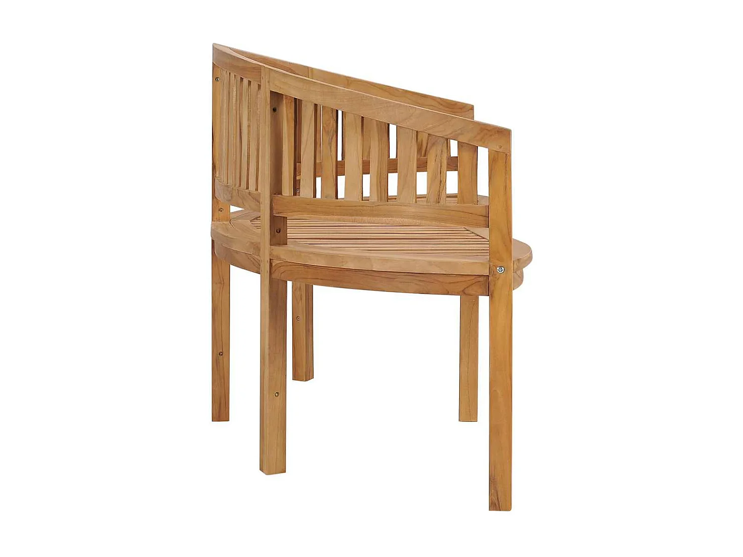 Bankje banaanvormig 180 cm massief teakhout