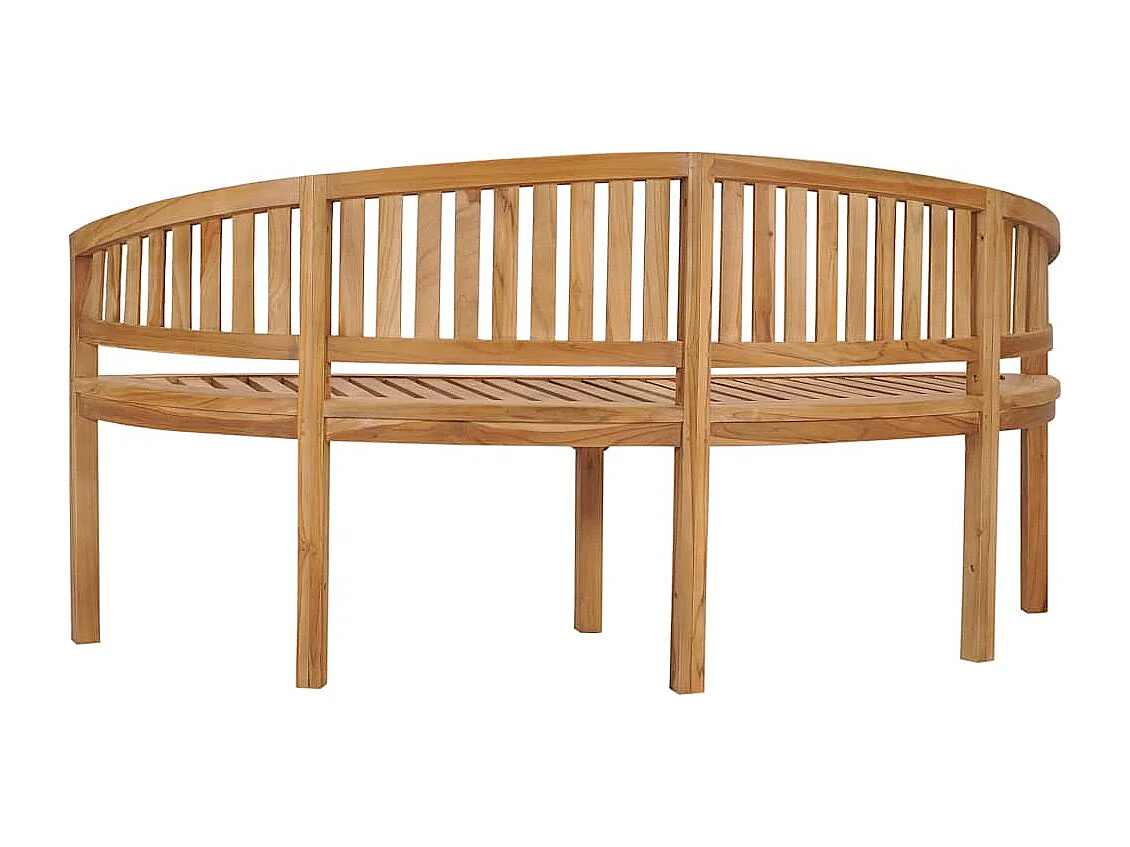 Bankje banaanvormig 180 cm massief teakhout