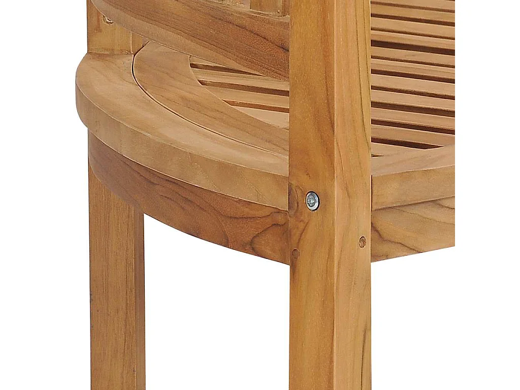 Bankje banaanvormig 180 cm massief teakhout