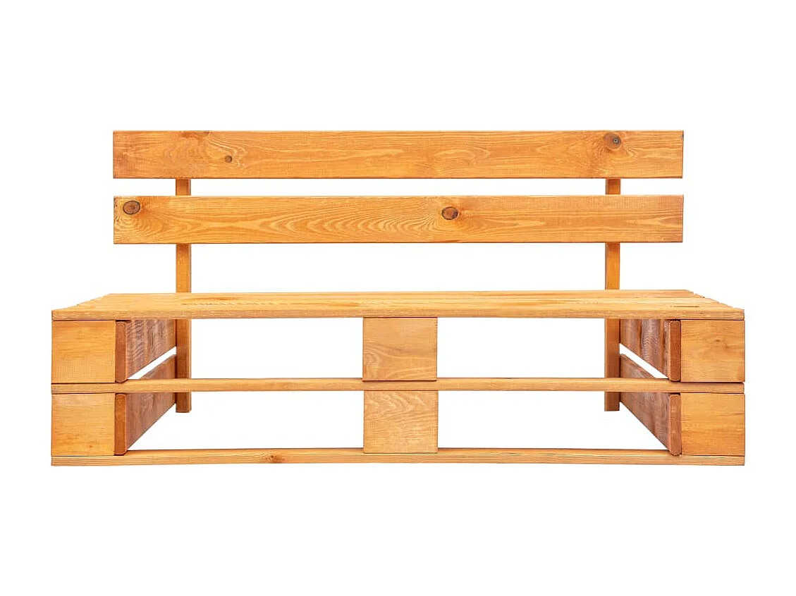 Banc palette de jardin bois marron miel