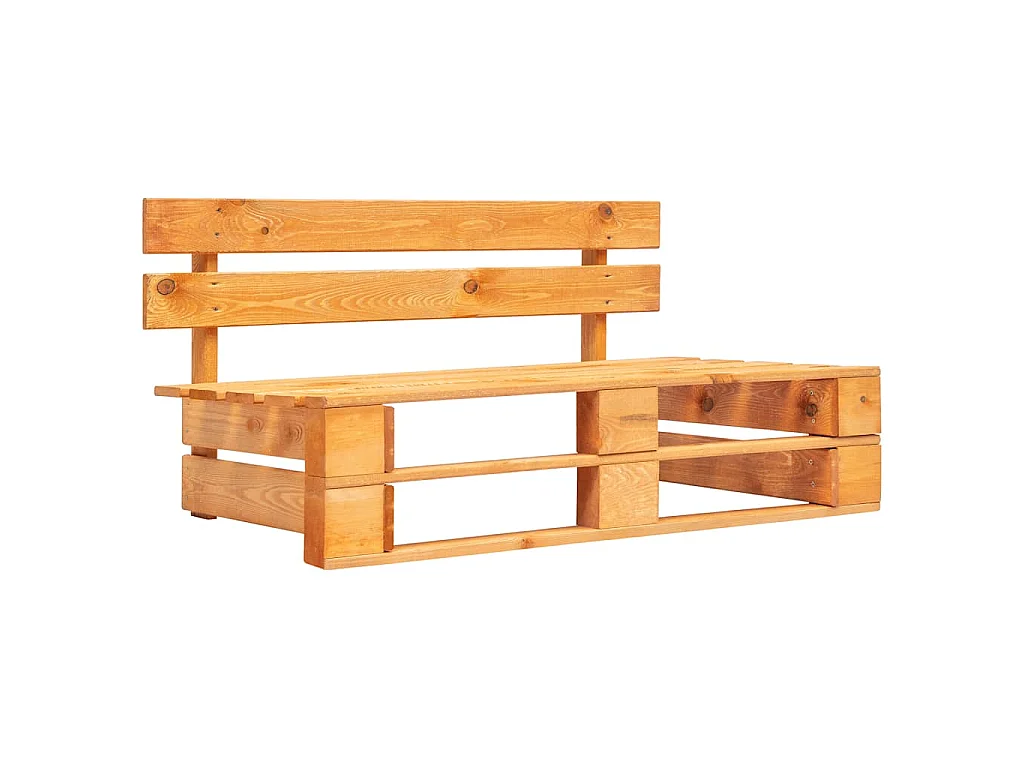 Banc palette de jardin bois marron miel