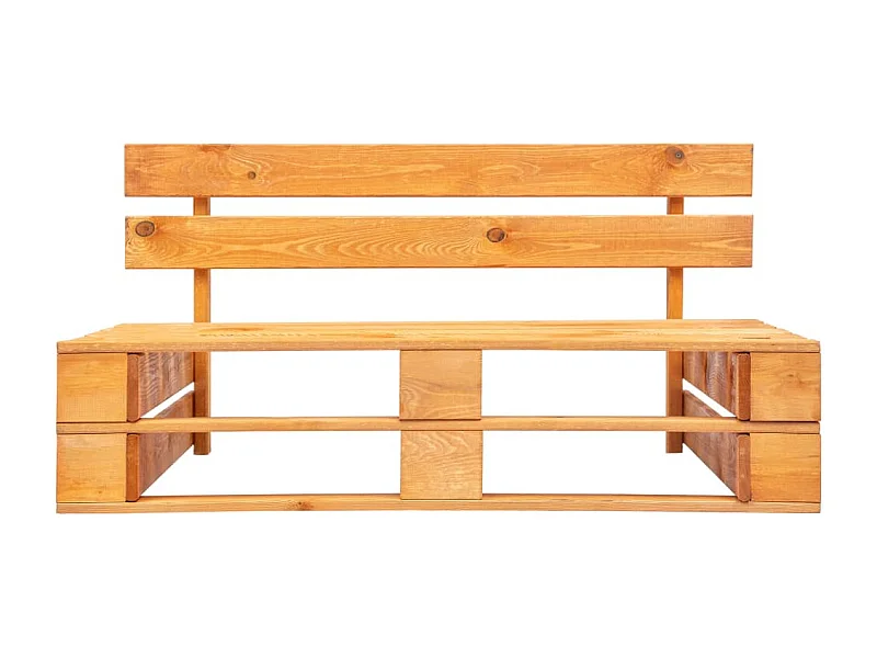 Banc palette de jardin bois marron miel