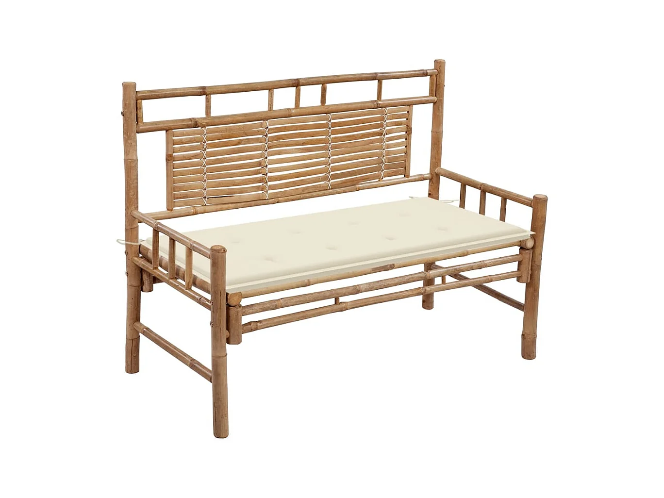 Tuinbank met kussen 120 cm bamboe