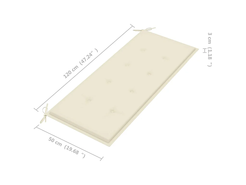 Banc de jardin avec coussin 120 cm Bambou