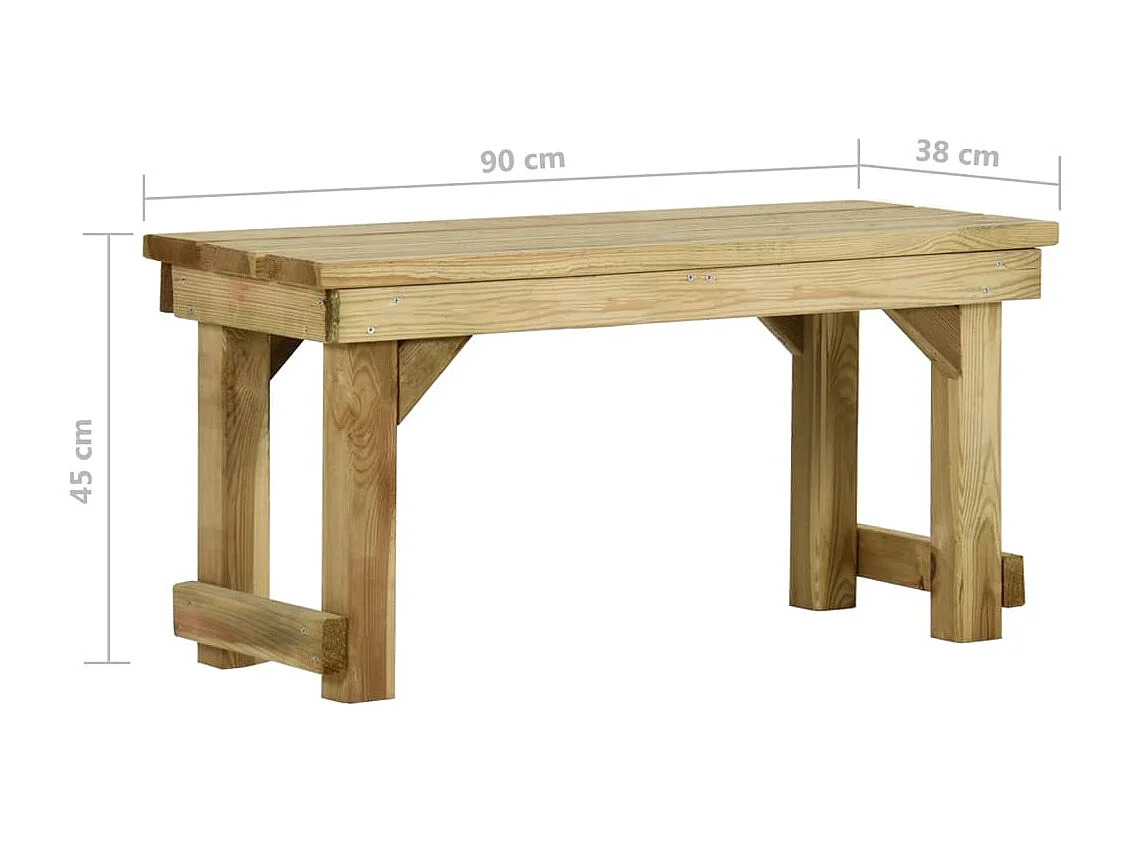 Banc de jardin 90 cm bois de pin imprégné