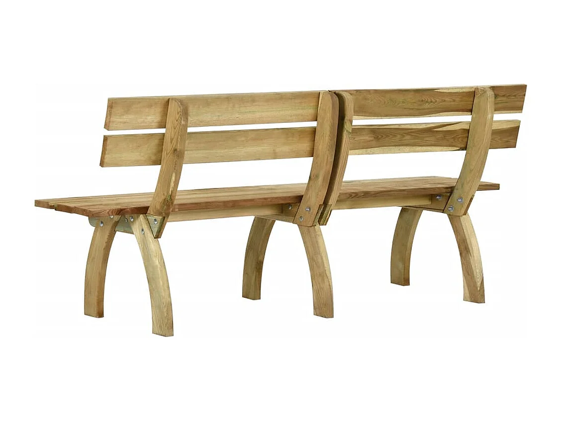 Panca da Giardino 220 cm in Legno di Pino Impregnato