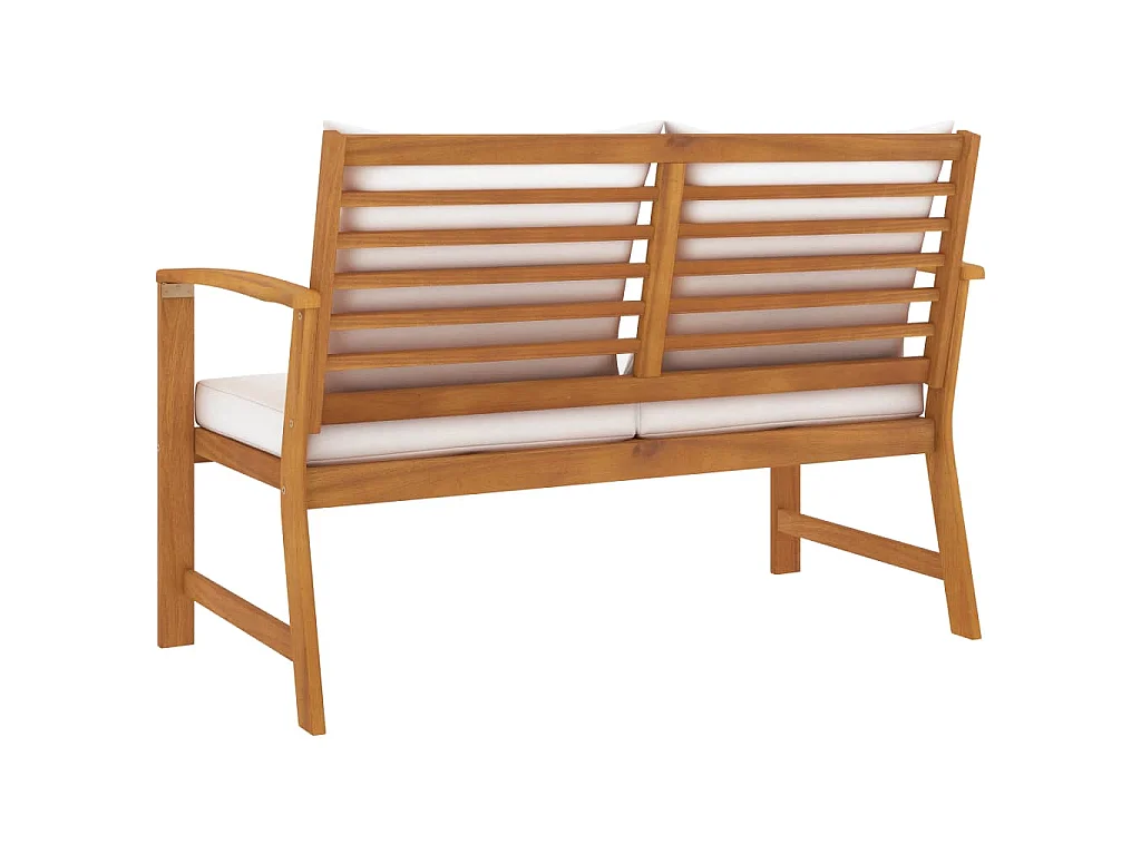 Banc de jardin avec coussin crème 120 cm Bois solide d'acacia
