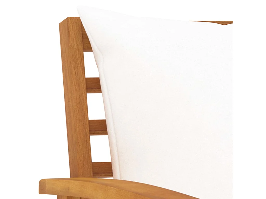 Banc de jardin avec coussin crème 120 cm Bois solide d'acacia