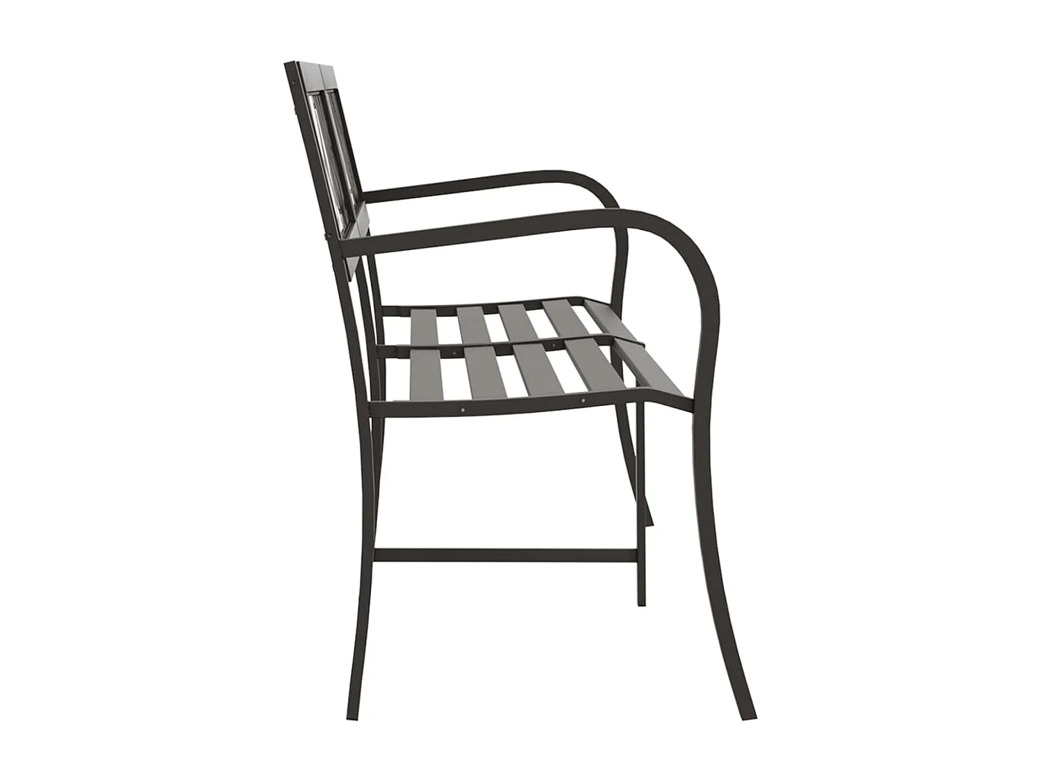 Doppel-Gartenbank 246 cm Schwarz Stahl