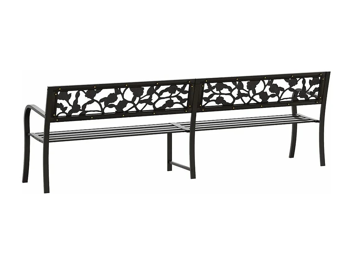 Doppel-Gartenbank 246 cm Schwarz Stahl