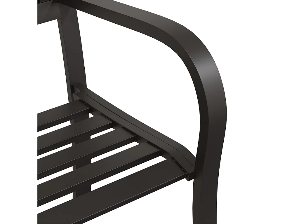 Doppel-Gartenbank 246 cm Schwarz Stahl