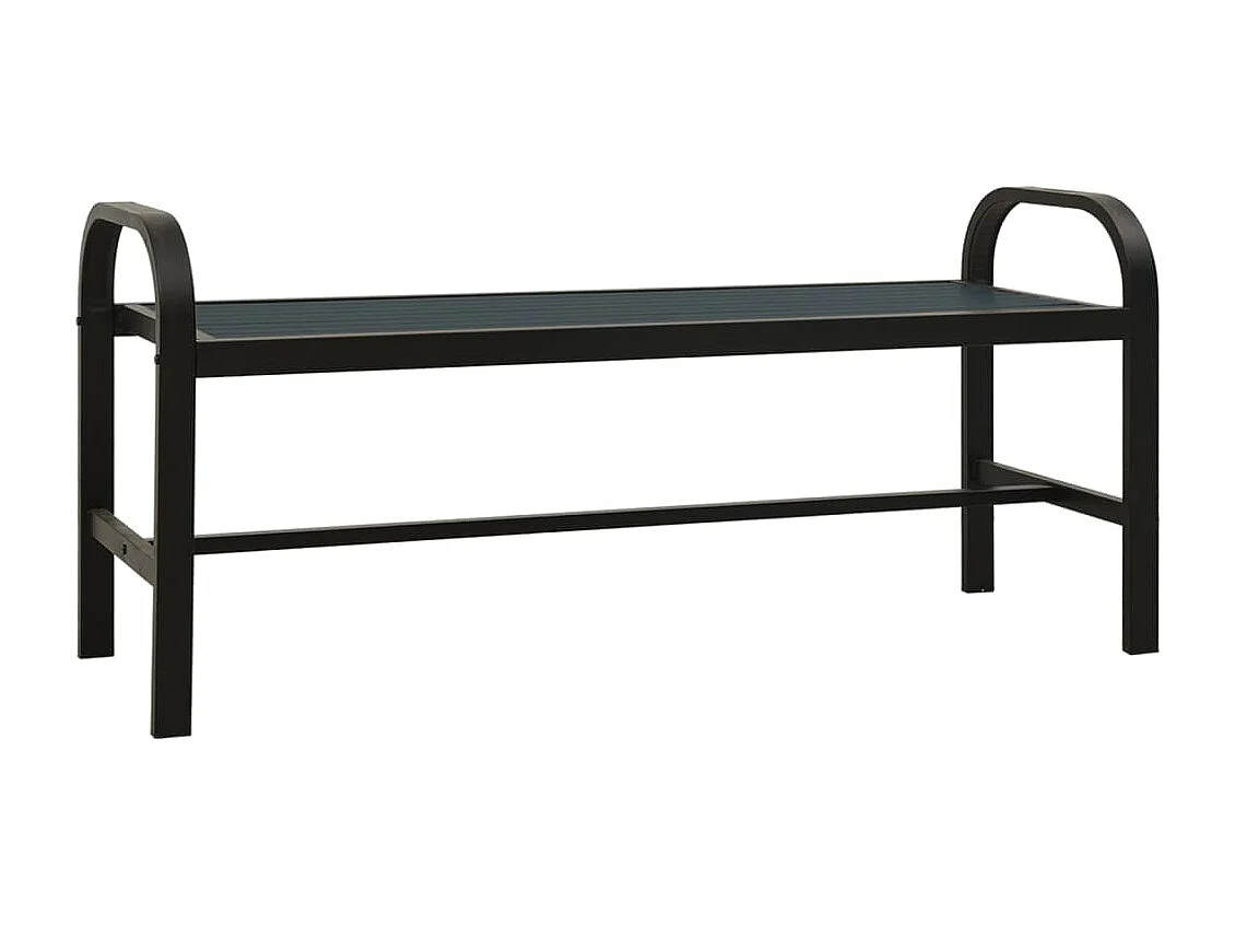 Gartenbank 124,5 cm Stahl und WPC Schwarz