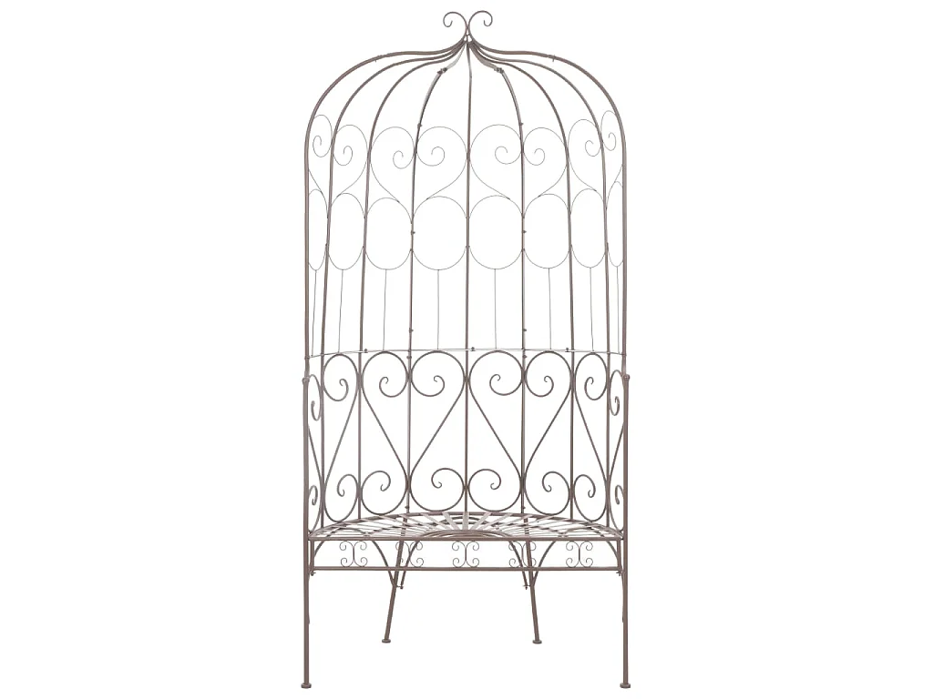 Banco de jardim 95 cm ferro antigo castanho
