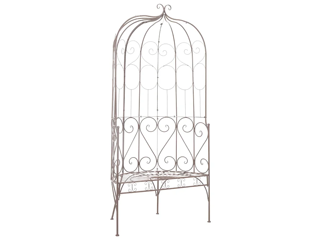 Banco de jardín metal marrón envejecido 95 cm
