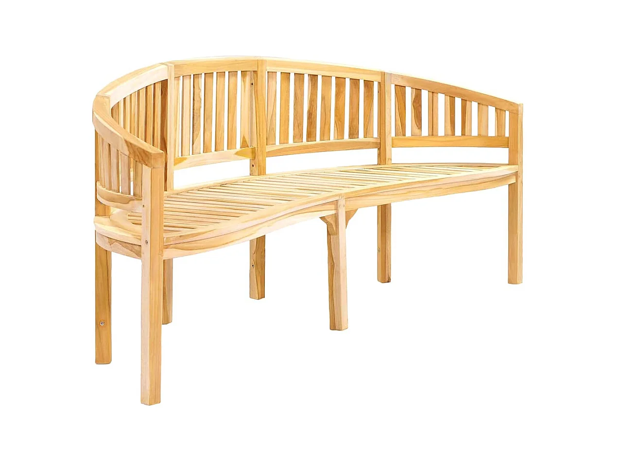 Banc de jardin en forme de banane 200 cm bois de teck solide