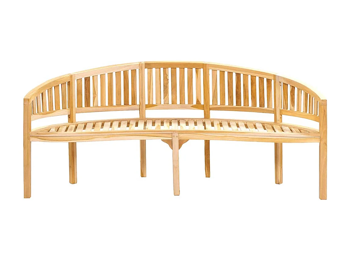 Banc de jardin en forme de banane 200 cm bois de teck solide