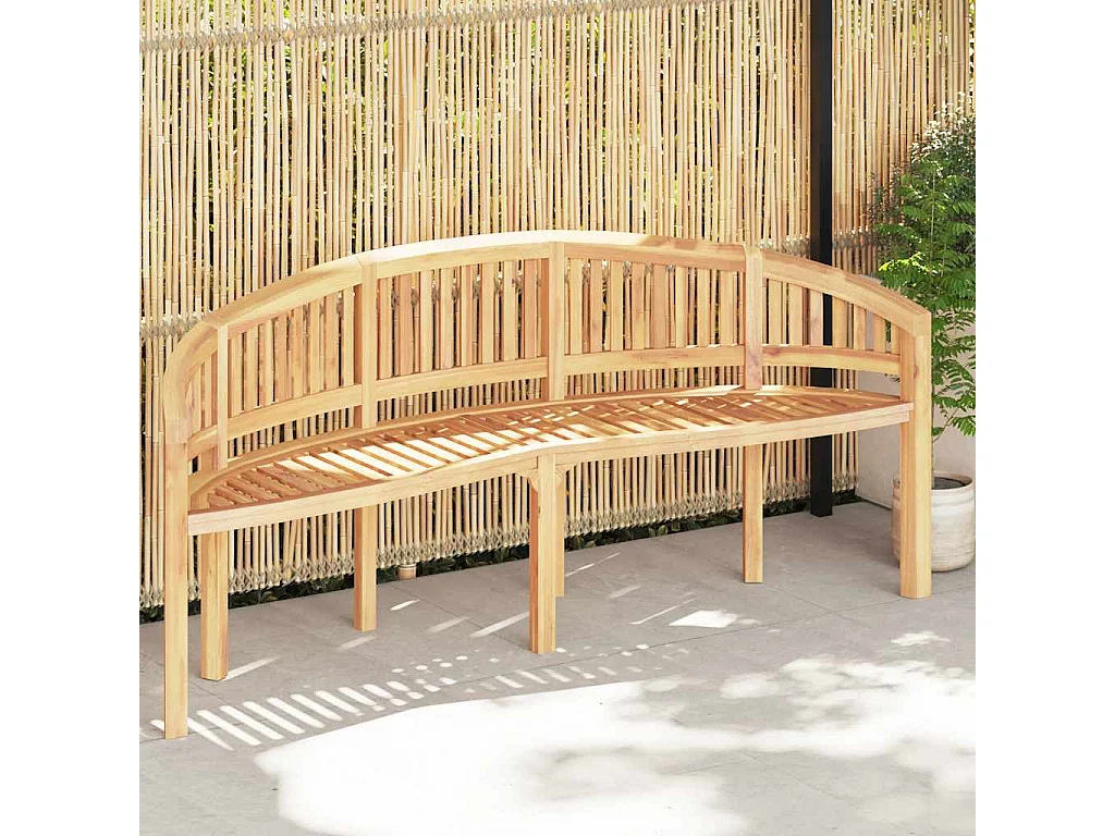 Bankje banaanvormig 200 cm massief teakhout