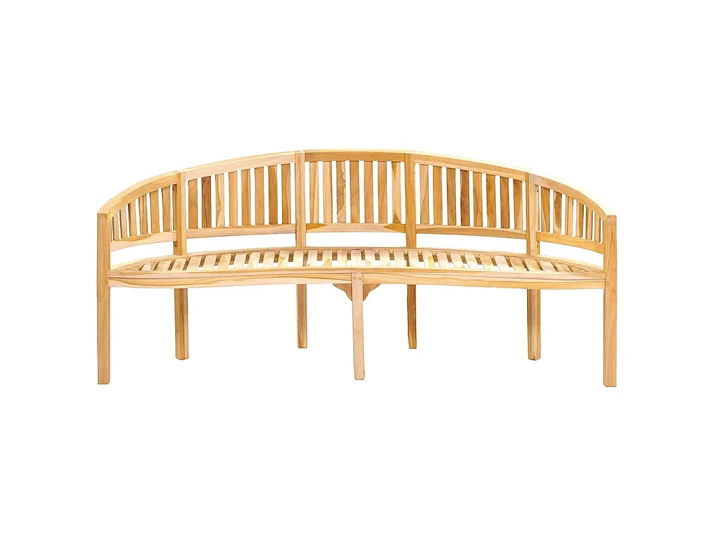 Bankje banaanvormig 200 cm massief teakhout