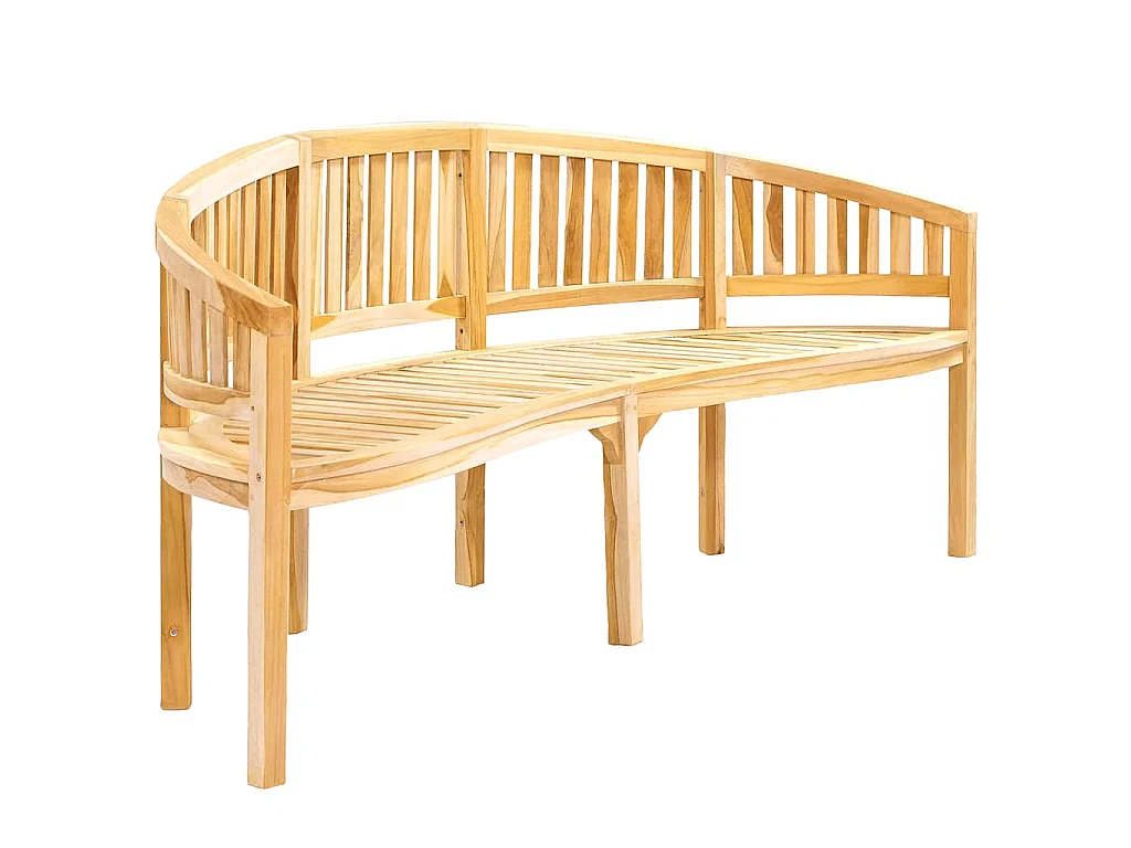 Panchina a Forma di Banana 200 cm in Legno Massello di Teak