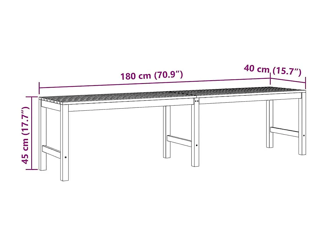 Banc de jardin 180 cm bois de teck solide