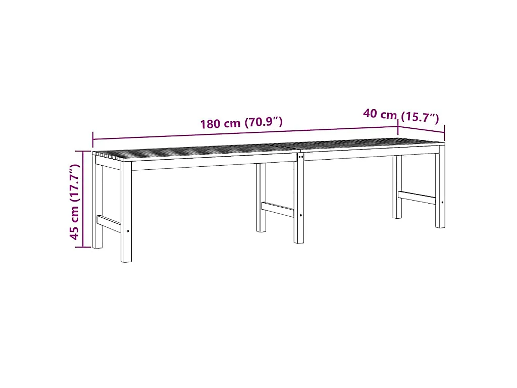 Banc de jardin 180 cm bois de teck solide
