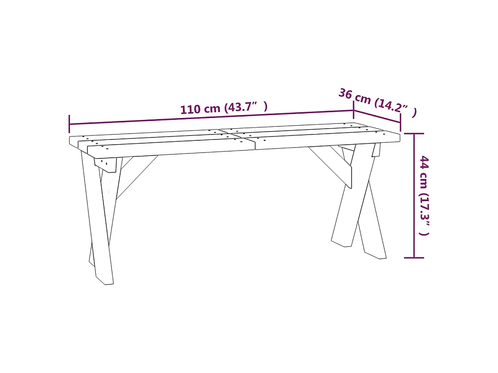 Banc de jardin 110 cm Bois de pin imprégné
