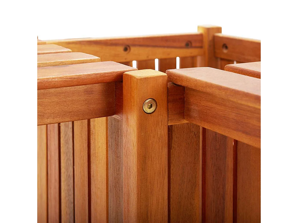 Banco canto c/ vaso jardim 117x117x40 cm madeira acácia maciça