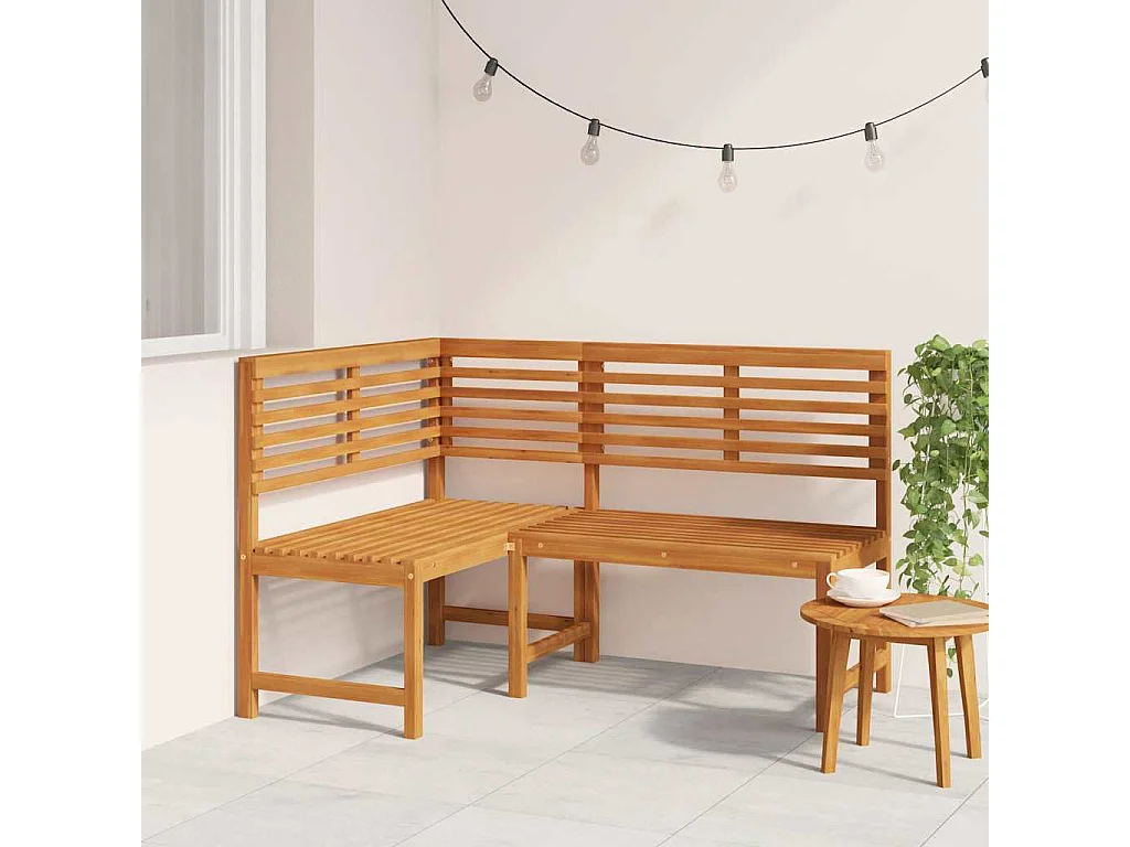Garten-Eckbank 140 cm Massivholz Akazie