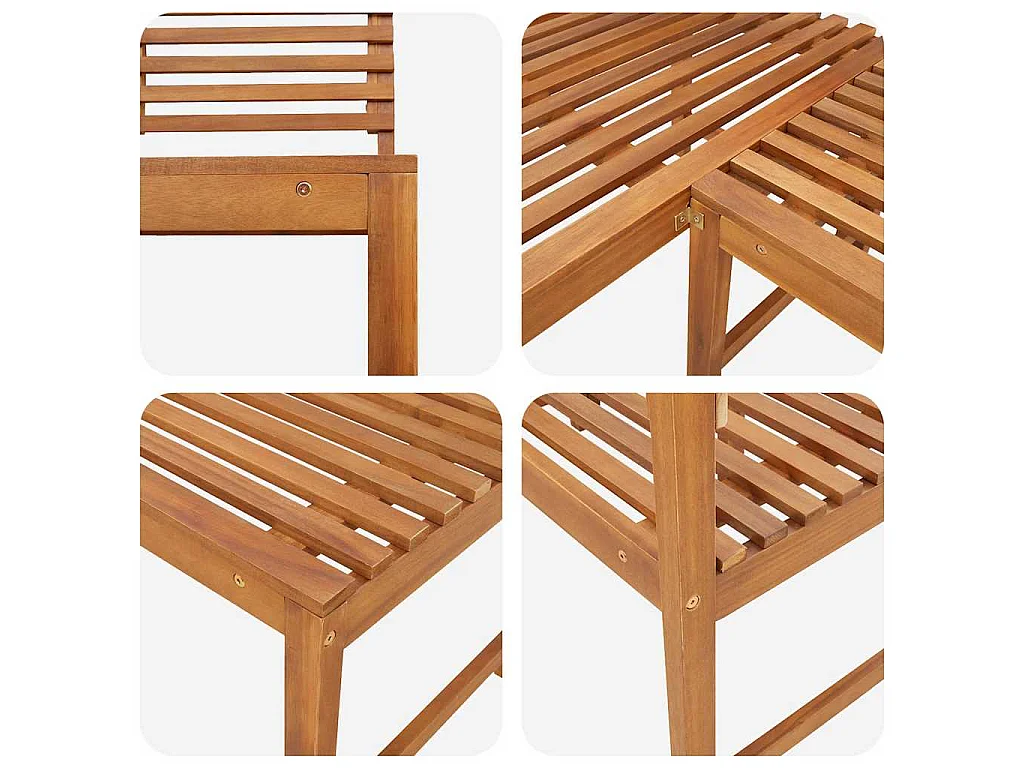 Garten-Eckbank 140 cm Massivholz Akazie