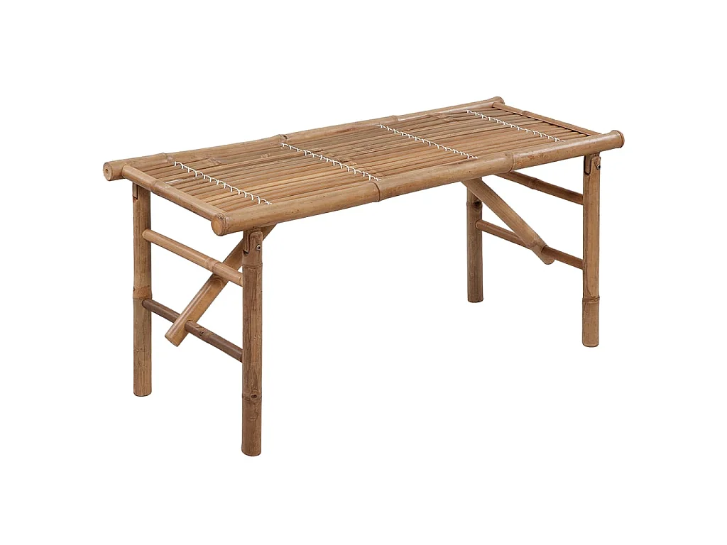 Banc de jardin pliable avec coussin 118 cm Bambou