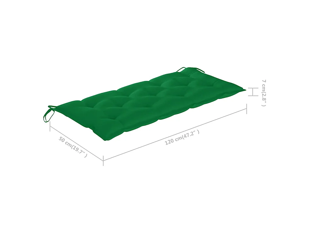 Banc de jardin pliable avec coussin 118 cm Bambou