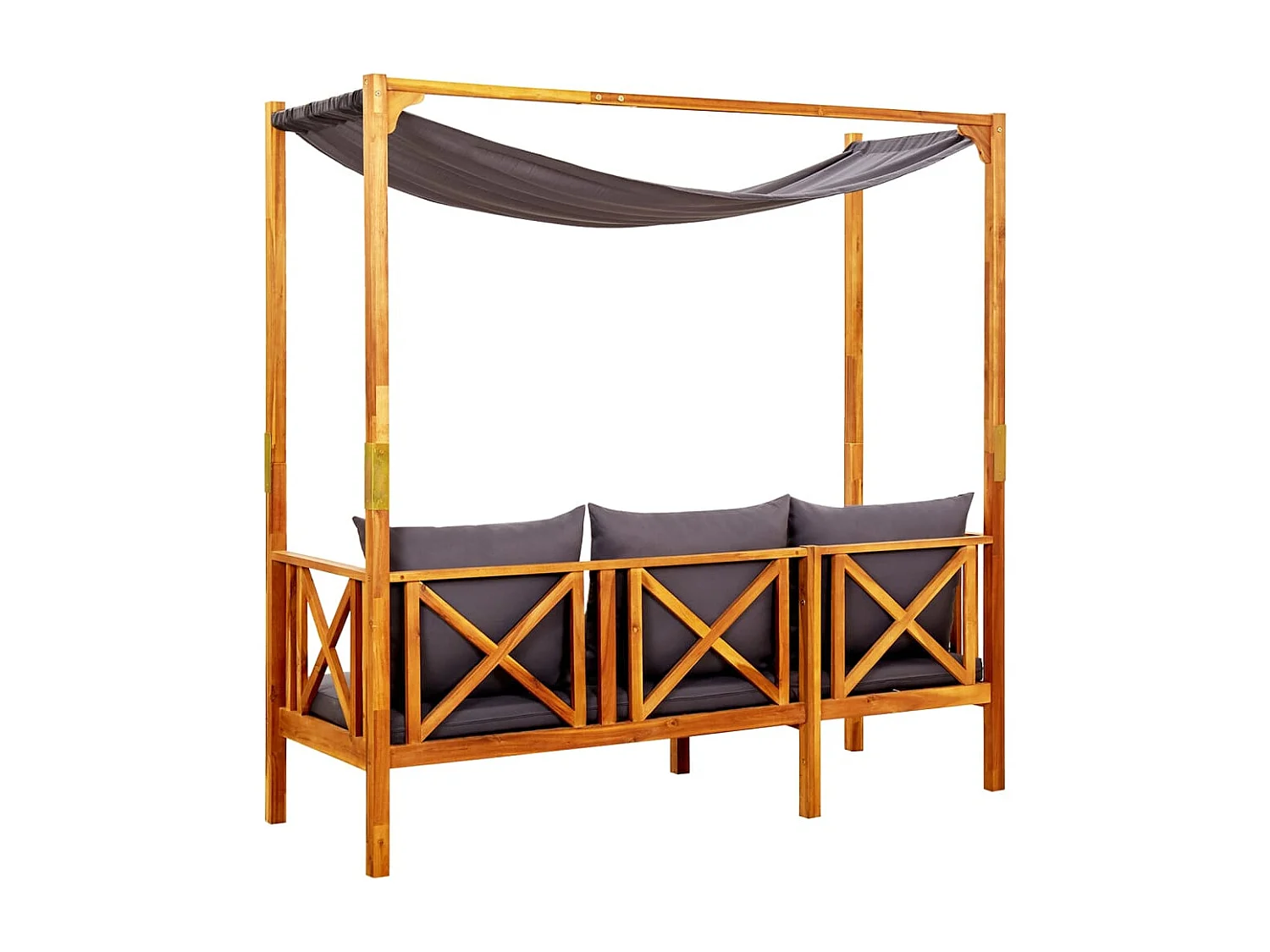 Gartenbank mit Sonnendach Massivholz Akazie