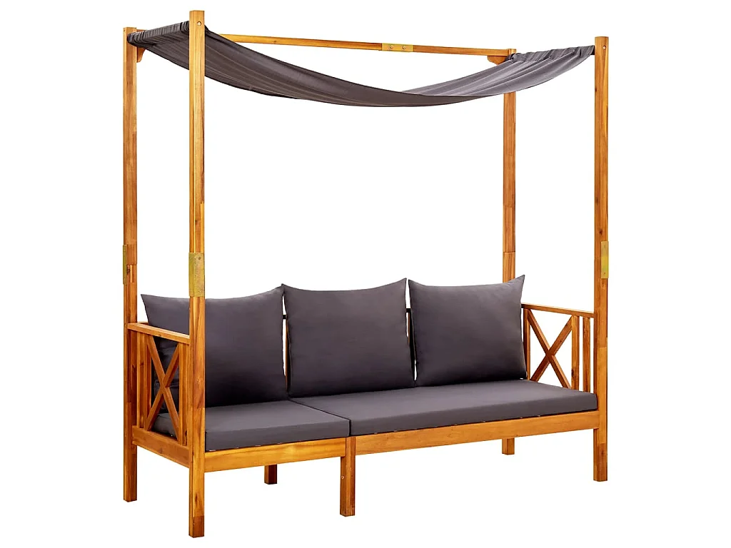 Banc de jardin avec auvent Bois d'acacia solide