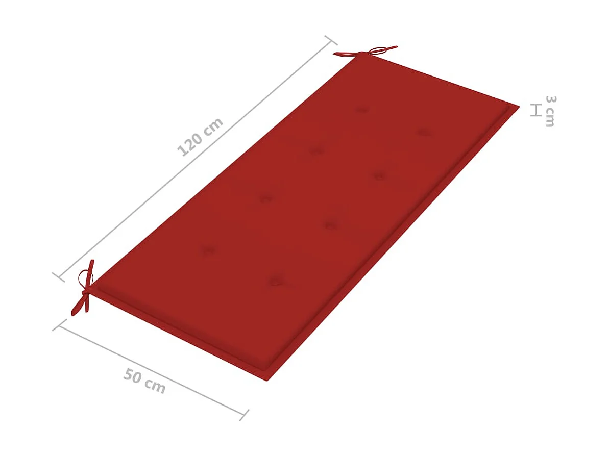 Panca da Giardino Pieghevole con Cuscino 118 cm in Bambù