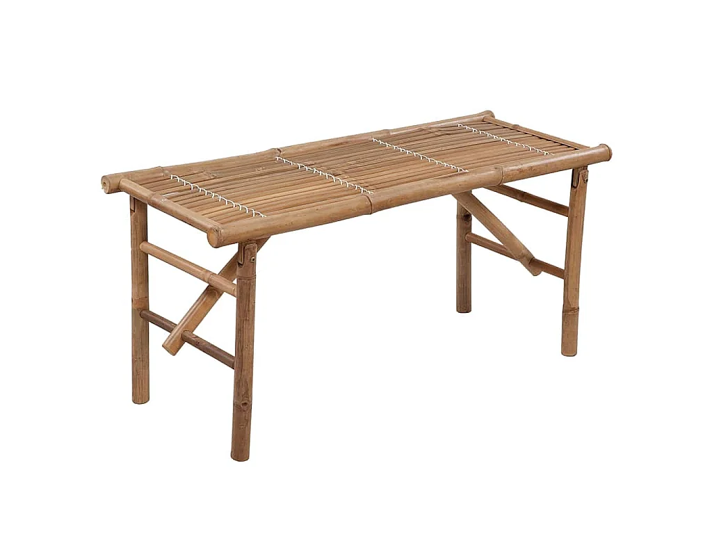 Panca da Giardino Pieghevole con Cuscino 118 cm in Bambù