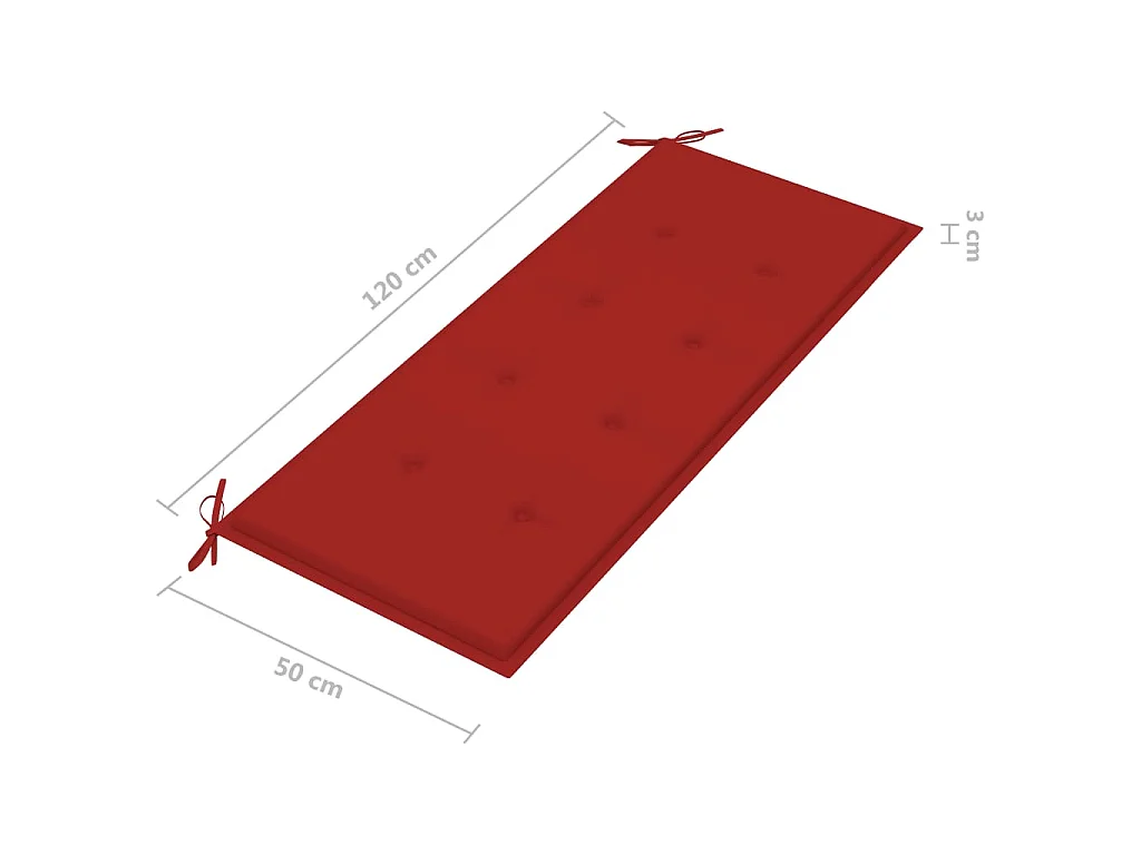 Panca da Giardino Pieghevole con Cuscino 118 cm in Bambù