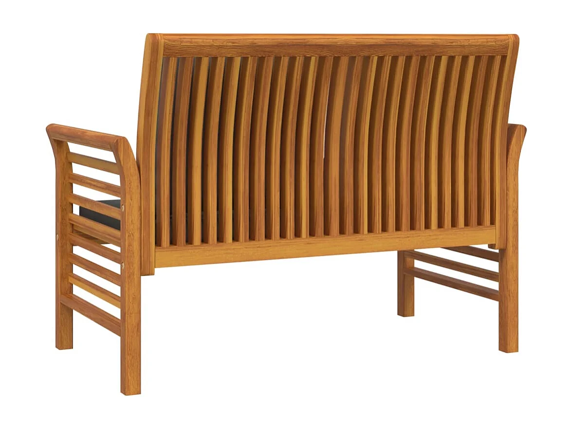 Banc de canapé avec coussins gris foncé Bois d'acacia solide