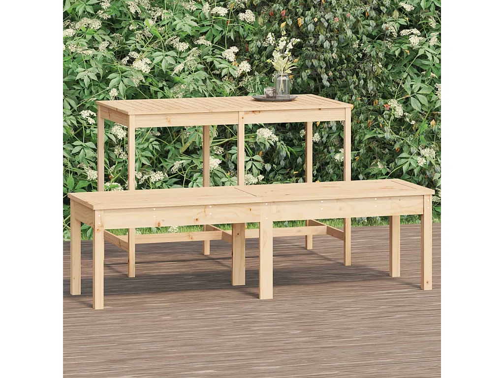Banc de jardin à 2 places 159,5x44x45 cm bois massif de pin