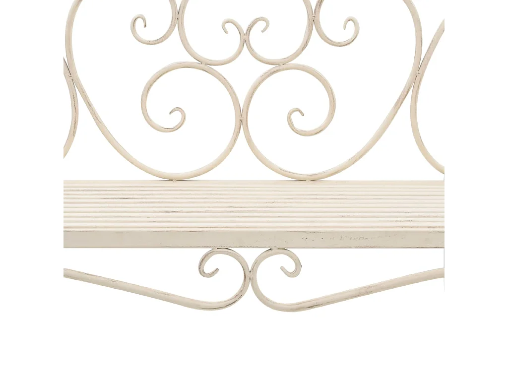 Banc de jardin 132 cm Métal Antique Blanc