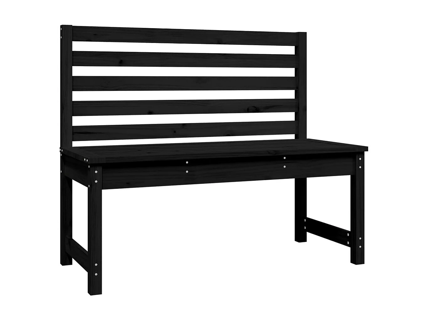 Banc de jardin noir 109 cm bois massif de pin