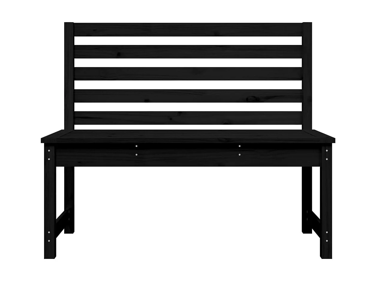 Banc de jardin noir 109 cm bois massif de pin