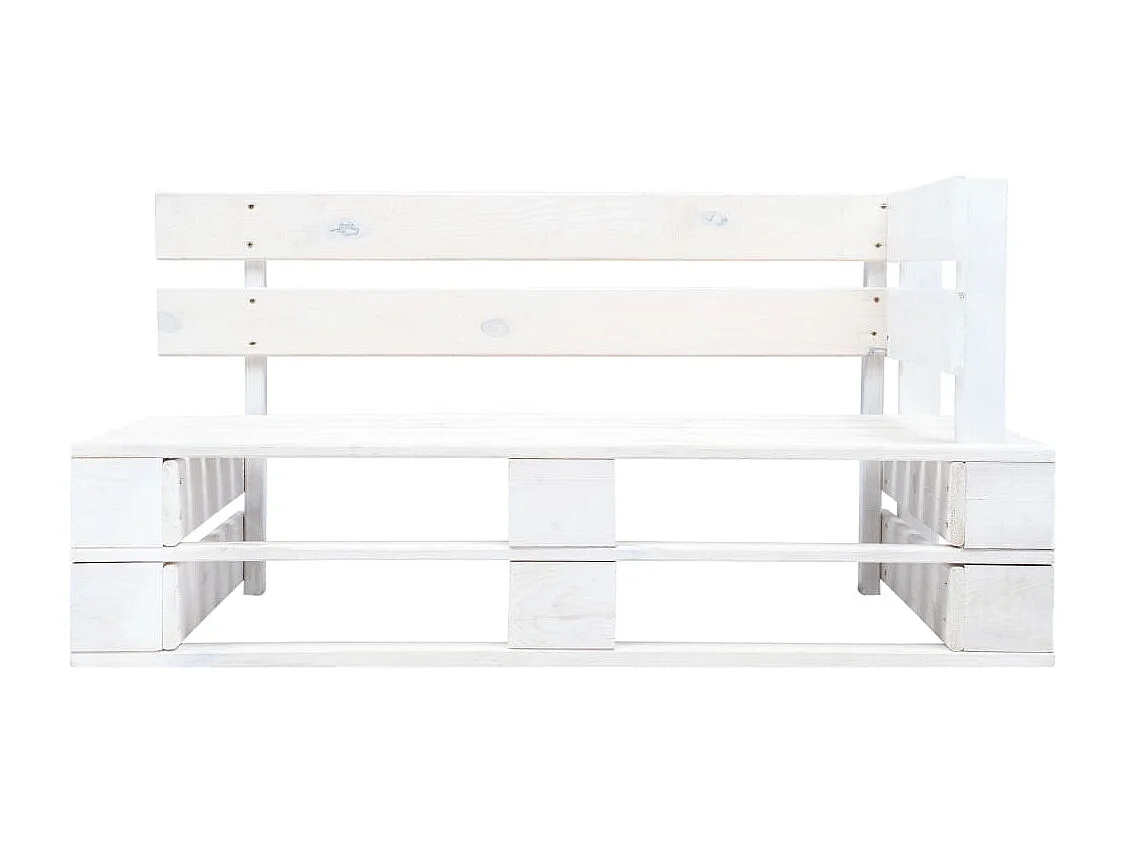 Outdoor-Eckbank Paletten Holz Weiß