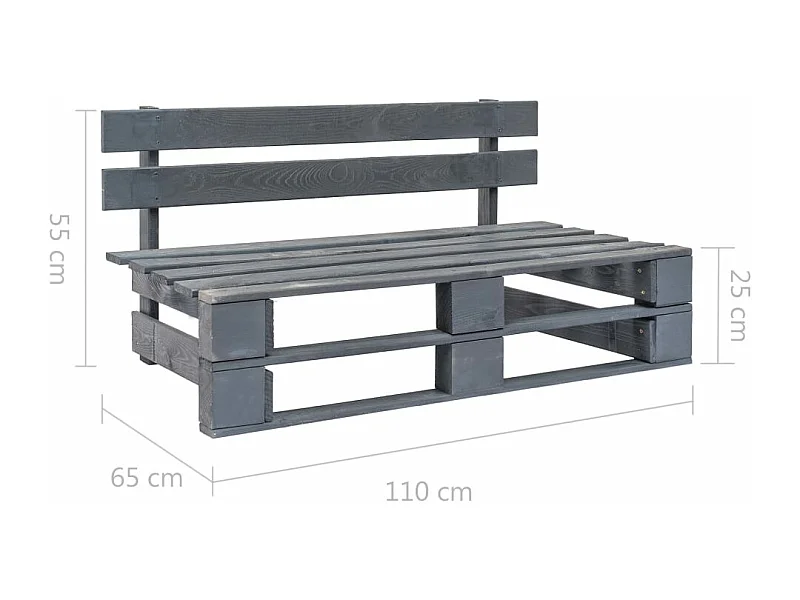 Tuinbank pallet hout grijs
