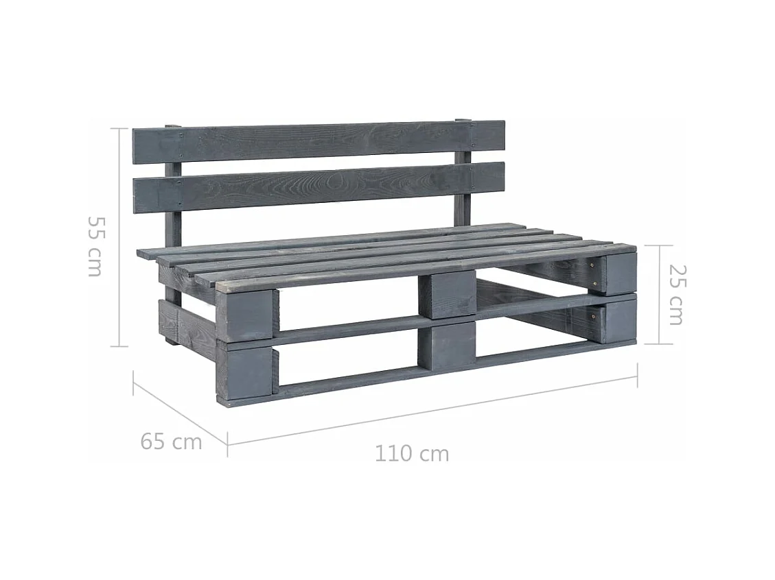 Banc palette de jardin bois gris