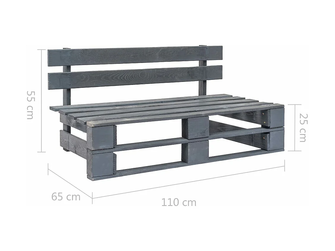 Banc palette de jardin bois gris