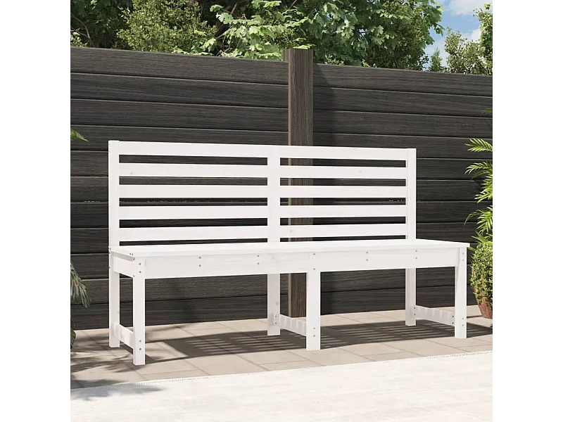 Gartenbank Weiß 157,5 cm Massivholz Kiefer
